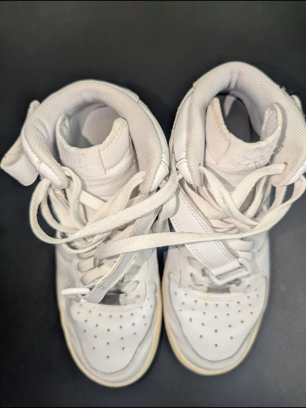 Nike White High-Top Sneakers with Cream Outsole - Picture 4 of 10